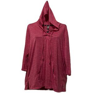 Women's RBX Pink Hoodie with Kangaroo Pocket Size 1X